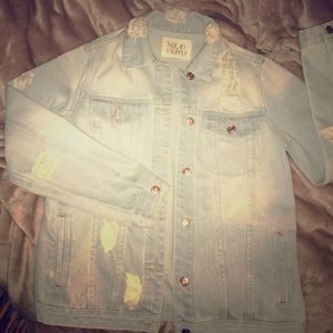 Ripped Light Blue Denim Jacket